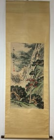 A Chinese Vertical Scroll Ink Painting of Landscape on Paper