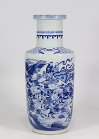 An Exquisite Blue and White Character and Story Pattern Vase