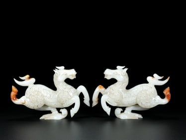 An Exquisite White Jade Horse Ornament