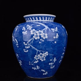 An Exquisite Blue and White Plum Blossom Pattern Jar