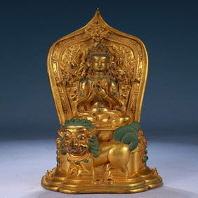 A Solemn Gilt Bronze Statue of Amitayus