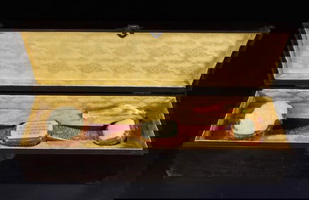 A Huge Gilt Bronze Inlaid White Jade Eight Treasures,Bats and Peach Pattern Ruyi, With Poem