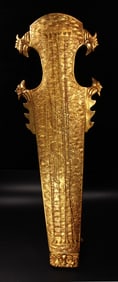 A Huge Gilt Bronze Auspicious Cloud and Dragon Pattern Phoenix-Ears Qin