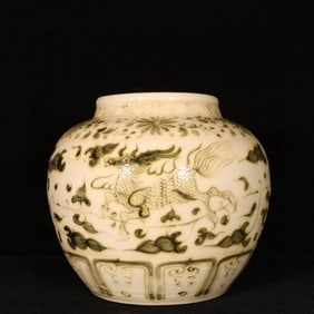 An Exquisite Underglaze-Red Kylin Pattern Jar