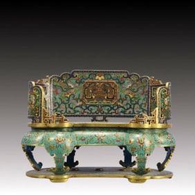 An Exquisite Cloisonne Lotus Pattern Throne Ornament