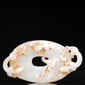 An Exquisite White Jade Chi-Dragon Pattern Pendant