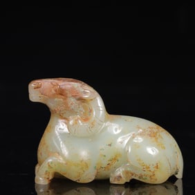 An Exquisite White Jade Sheep Ornament