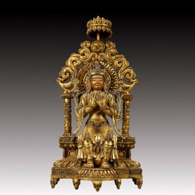 A Solemn Gilt Bronze Statue of Maitreya Buddha