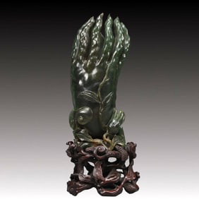 A Precious Jasper Buddha's hand Ornament