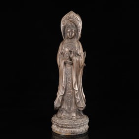 A Huge Silver Statue of Triple-Faced Avalokitesvara Ornament