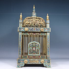 A Huge Cloisonne Flower and Bird Pattern Birdcage