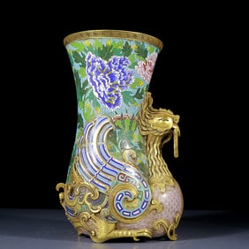 A Rare Cloisonne Phoenix Pattern Vase