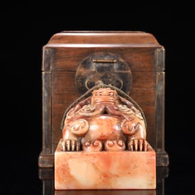 An Exquisite Shoushan Stone Dragon Pattern Seal