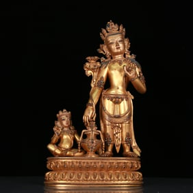 A Fabulous Gilt-Bronze Gem-Inlaid Figure Of Tara
