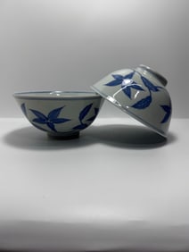 A pair of Exquisite Blue and White Flower Pattern Bowl