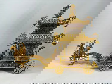 A Exquisite Gilt Bronze Phoenix Ornament