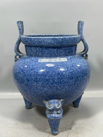 A Exquisite Blue and White Three Beast-Footed Censer