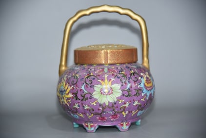 A Exquisite Pink Ground Lotus Pattern Censer