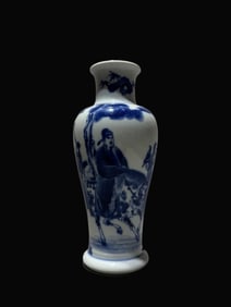 A Exquisite Blue and White Figures Pattern Vase