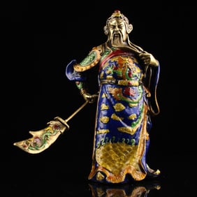 A Exquisite Bronze Enamel Figures Ornament