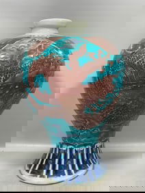 A Exquisite Blue and White Iron-Red Dragon Pattern Vase