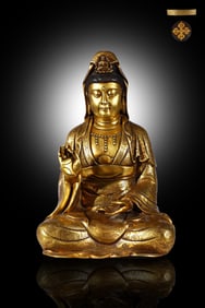A Exquisite Gilt Bronze Statue of Avalokitesvara