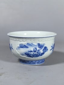 A Exquisite Blue and White Figures Pattern Cup