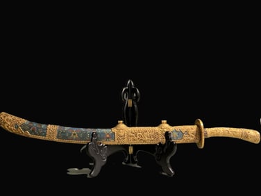 A Exquisite Bronze Cloisonne Dragon Pattern Weapon