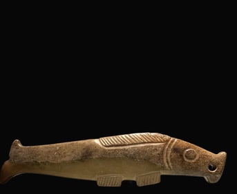 A Rare Gaogu Jade Fish Ornament
