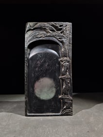 A Rare Pine and Crane Pattern Inkstone