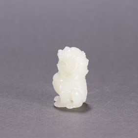 A Rare Hetian Jade Lion