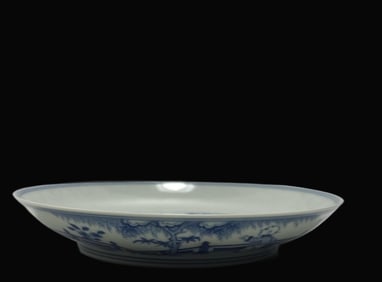 A Exquisite Blue and White Figures Pattern Plate