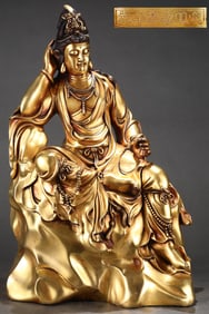 Gilt Red Copper Avalokitesvara Ornament