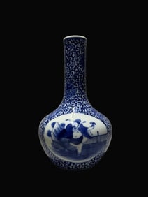 A Exquisite Blue and White Figures Pattern Vase
