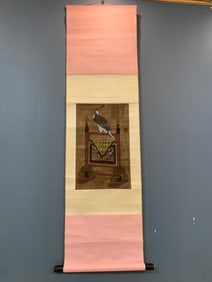 A Chinese Vertical Scroll Ink Painting of Flower and Bird on Paper