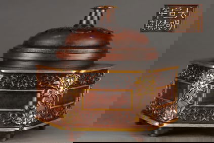 Gilt Red Copper Lotus Pattern Censer