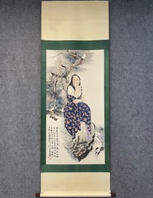 A Chinese Vertical Scroll Ink Painting of Figure on Paper
