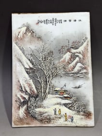 A Exquisite Famille-Rose Landscape Pattern Porcelain Plate