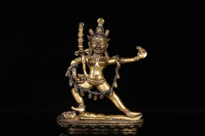 A Rare Gilt Bronze Statue of Dakini