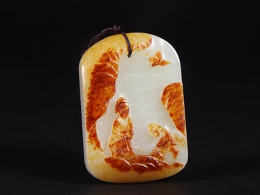 A Exquisite Hetian Jade Figure Story Pattern Plaque