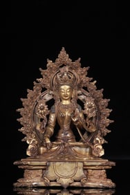 A Rare Gilt Bronze Figure Of White Tara