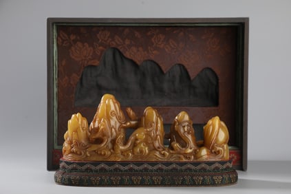 Shoushan Stone Tianhuang Stone Brush Holder