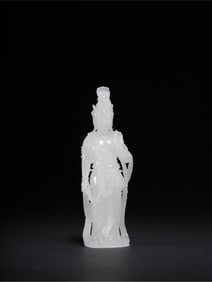 A Rare Hotan Jade Avalokitesvara Ornament
