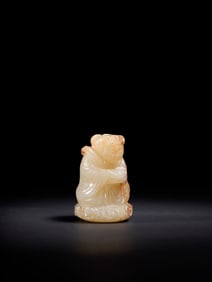 A Rare White Jade Human-Shaped Ornament