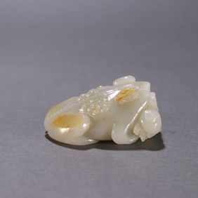 A Rare Hetian Jade Golden Toad