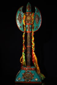 A Exquisite Meteorite Cloisonne Inlaid Gems Dzi bead Ornament