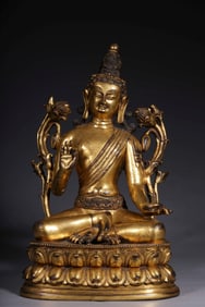 A Rare Gilt Bronze Figure Of White Tara