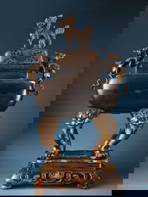 A Exquisite Bronze Painted Gold Auspicious Beast Pattern Censer