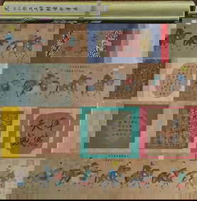 A Chinese Hand Scroll Ink Figure Painting on Silk