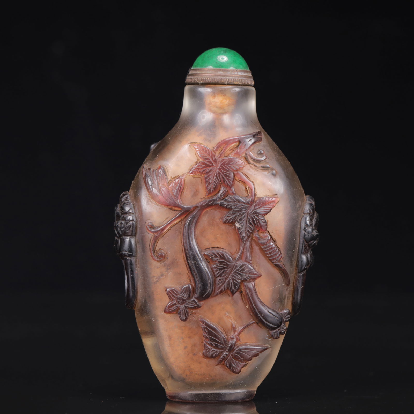 An Exquisite Glass and Cricket Gourd Pattern Snuff Bottle (1 of 8)